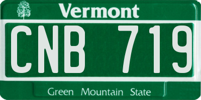 VT license plate CNB719
