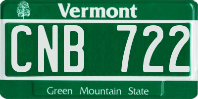 VT license plate CNB722