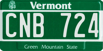 VT license plate CNB724