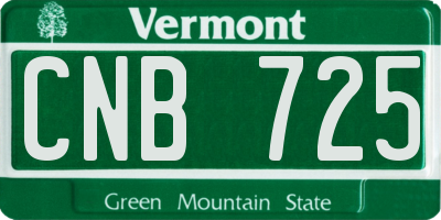 VT license plate CNB725