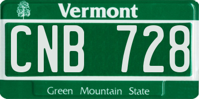VT license plate CNB728