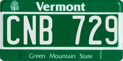 VT license plate CNB729
