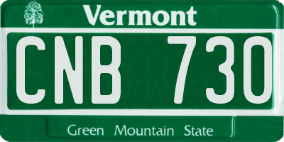 VT license plate CNB730
