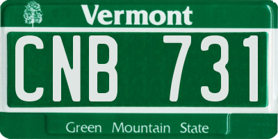 VT license plate CNB731
