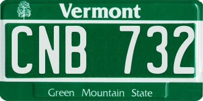 VT license plate CNB732