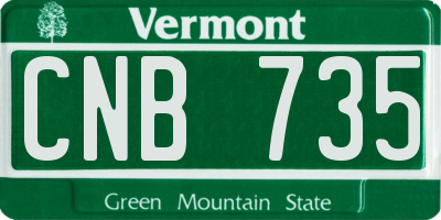 VT license plate CNB735