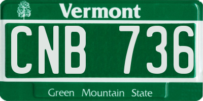 VT license plate CNB736