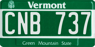VT license plate CNB737