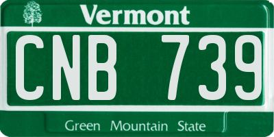 VT license plate CNB739