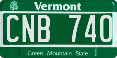 VT license plate CNB740