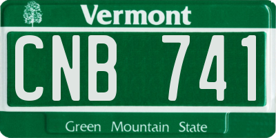 VT license plate CNB741