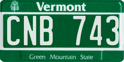 VT license plate CNB743