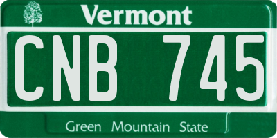 VT license plate CNB745