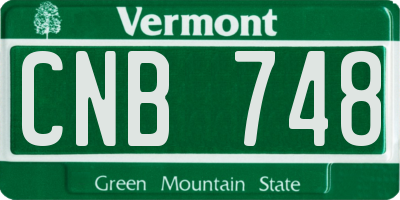 VT license plate CNB748