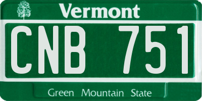 VT license plate CNB751