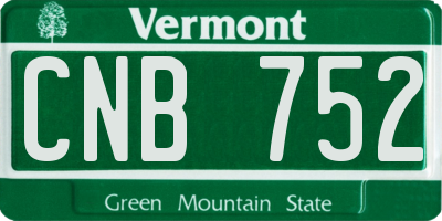 VT license plate CNB752