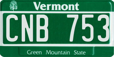 VT license plate CNB753