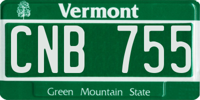 VT license plate CNB755