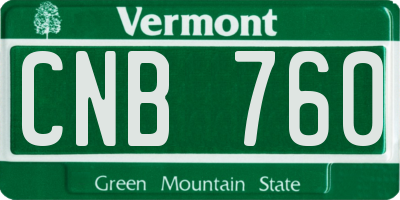 VT license plate CNB760