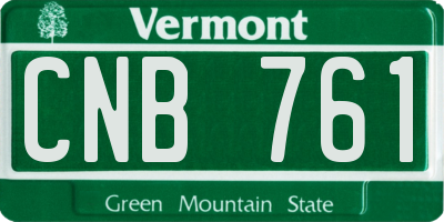 VT license plate CNB761