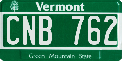 VT license plate CNB762