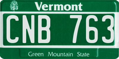 VT license plate CNB763