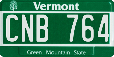 VT license plate CNB764