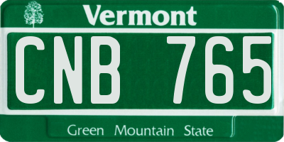 VT license plate CNB765