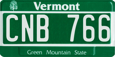 VT license plate CNB766