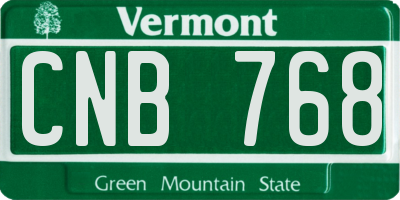 VT license plate CNB768