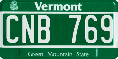 VT license plate CNB769