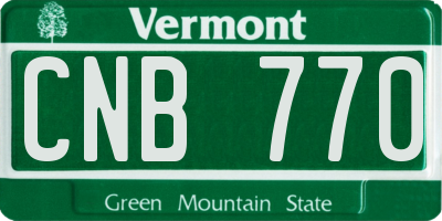 VT license plate CNB770