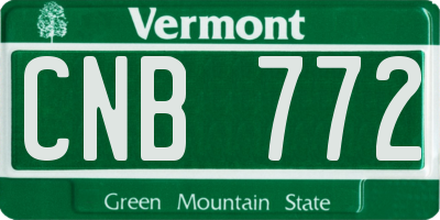 VT license plate CNB772