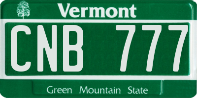 VT license plate CNB777