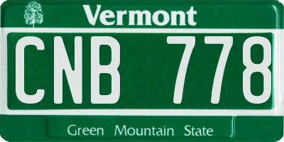 VT license plate CNB778