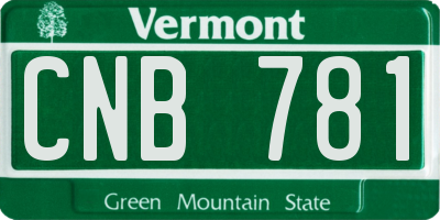 VT license plate CNB781