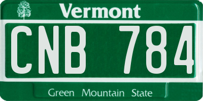 VT license plate CNB784