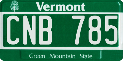 VT license plate CNB785