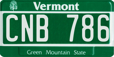 VT license plate CNB786