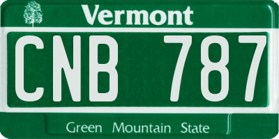 VT license plate CNB787