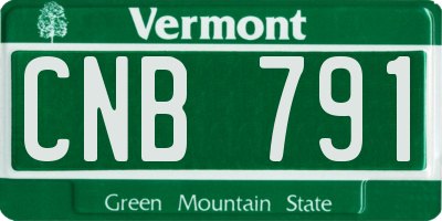 VT license plate CNB791