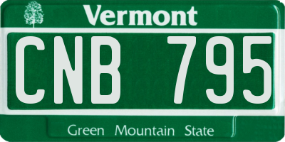 VT license plate CNB795