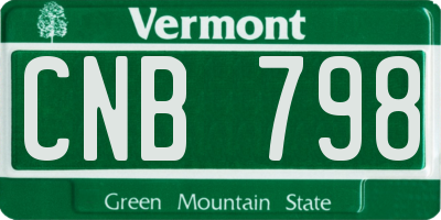 VT license plate CNB798