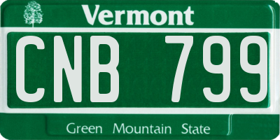 VT license plate CNB799
