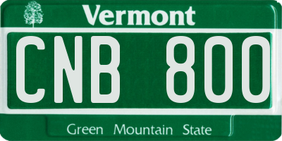 VT license plate CNB800