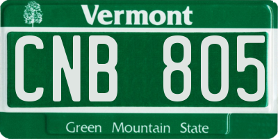 VT license plate CNB805