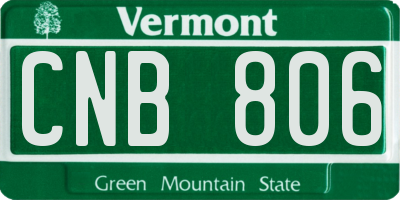 VT license plate CNB806