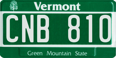 VT license plate CNB810