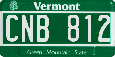 VT license plate CNB812