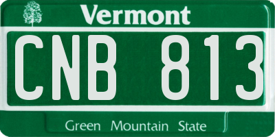 VT license plate CNB813